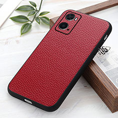 Soft Luxury Leather Snap On Case Cover B02H for Oppo A36 Red