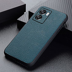 Soft Luxury Leather Snap On Case Cover B02H for Oppo A57 5G Green