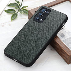 Soft Luxury Leather Snap On Case Cover B02H for Oppo Reno6 Pro 5G Green