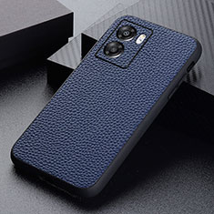 Soft Luxury Leather Snap On Case Cover B02H for Realme V23 5G Blue