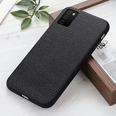 Soft Luxury Leather Snap On Case Cover B02H for Samsung Galaxy A02s Black