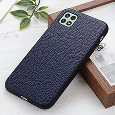Soft Luxury Leather Snap On Case Cover B02H for Samsung Galaxy A22 5G Blue