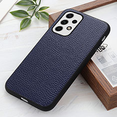 Soft Luxury Leather Snap On Case Cover B02H for Samsung Galaxy A23 5G Blue