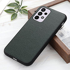 Soft Luxury Leather Snap On Case Cover B02H for Samsung Galaxy A33 5G Green