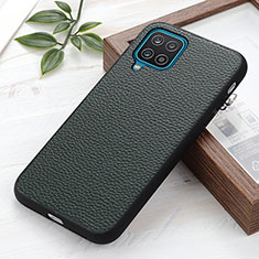 Soft Luxury Leather Snap On Case Cover B02H for Samsung Galaxy F12 Green