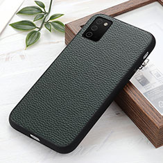 Soft Luxury Leather Snap On Case Cover B02H for Samsung Galaxy M02s Green