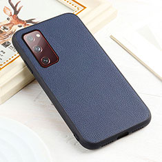 Soft Luxury Leather Snap On Case Cover B02H for Samsung Galaxy S20 FE (2022) 5G Blue