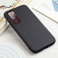 Soft Luxury Leather Snap On Case Cover B02H for Samsung Galaxy S20 FE 5G Black
