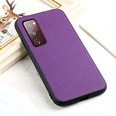 Soft Luxury Leather Snap On Case Cover B02H for Samsung Galaxy S20 FE 5G Purple