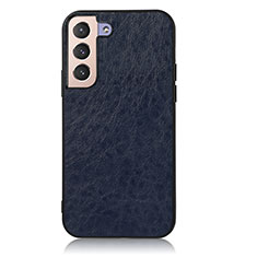 Soft Luxury Leather Snap On Case Cover B02H for Samsung Galaxy S22 5G Blue