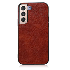 Soft Luxury Leather Snap On Case Cover B02H for Samsung Galaxy S22 5G Brown