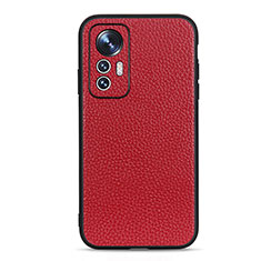 Soft Luxury Leather Snap On Case Cover B02H for Xiaomi Mi 12 Lite 5G Red