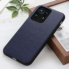 Soft Luxury Leather Snap On Case Cover B02H for Xiaomi Mi Mix 4 5G Blue
