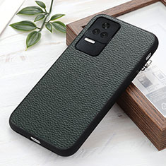 Soft Luxury Leather Snap On Case Cover B02H for Xiaomi Poco F4 5G Green