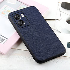 Soft Luxury Leather Snap On Case Cover B03H for Oppo A56S 5G Blue