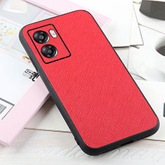 Soft Luxury Leather Snap On Case Cover B03H for Oppo A57 5G Red