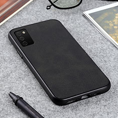 Soft Luxury Leather Snap On Case Cover B03H for Samsung Galaxy M02s Black