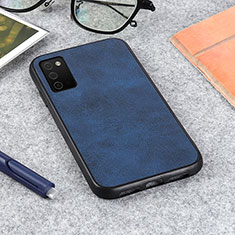 Soft Luxury Leather Snap On Case Cover B03H for Samsung Galaxy M02s Blue