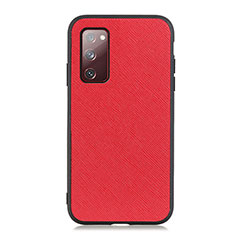 Soft Luxury Leather Snap On Case Cover B03H for Samsung Galaxy S20 FE 4G Red