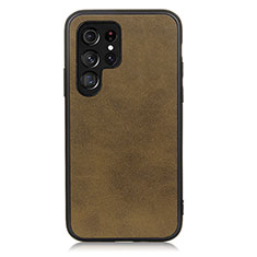 Soft Luxury Leather Snap On Case Cover B03H for Samsung Galaxy S21 Ultra 5G Green