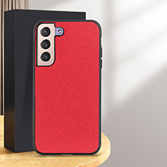 Soft Luxury Leather Snap On Case Cover B03H for Samsung Galaxy S25 Plus 5G Red