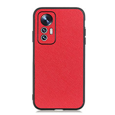 Soft Luxury Leather Snap On Case Cover B03H for Xiaomi Mi 12 Pro 5G Red