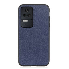 Soft Luxury Leather Snap On Case Cover B03H for Xiaomi Poco F4 5G Blue