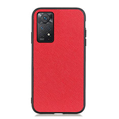 Soft Luxury Leather Snap On Case Cover B03H for Xiaomi Redmi Note 11 Pro 4G Red