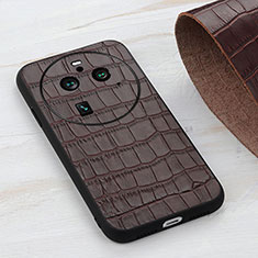 Soft Luxury Leather Snap On Case Cover B04H for Oppo Find X6 Pro 5G Brown