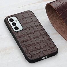 Soft Luxury Leather Snap On Case Cover B04H for Samsung Galaxy M23 5G Brown