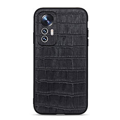 Soft Luxury Leather Snap On Case Cover B04H for Xiaomi Mi 12 5G Black