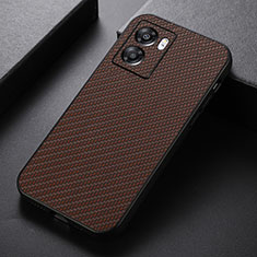Soft Luxury Leather Snap On Case Cover B05H for OnePlus Nord N300 5G Brown