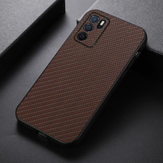Soft Luxury Leather Snap On Case Cover B05H for Oppo A16 Brown