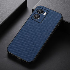 Soft Luxury Leather Snap On Case Cover B05H for Oppo A56S 5G Blue
