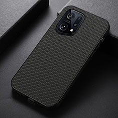 Soft Luxury Leather Snap On Case Cover B05H for Oppo Find X5 5G Black