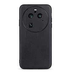 Soft Luxury Leather Snap On Case Cover B05H for Oppo Find X6 5G Black