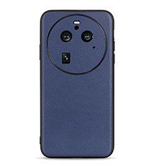 Soft Luxury Leather Snap On Case Cover B05H for Oppo Find X6 5G Blue