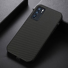 Soft Luxury Leather Snap On Case Cover B05H for Oppo Reno6 5G Black