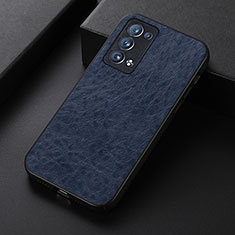 Soft Luxury Leather Snap On Case Cover B05H for Oppo Reno6 Pro 5G Blue