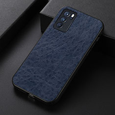 Soft Luxury Leather Snap On Case Cover B05H for Oppo Reno6 Pro 5G India Blue