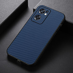 Soft Luxury Leather Snap On Case Cover B05H for Oppo Reno7 SE 5G Blue