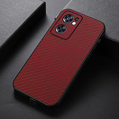 Soft Luxury Leather Snap On Case Cover B05H for Oppo Reno7 SE 5G Red