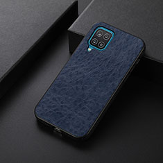 Soft Luxury Leather Snap On Case Cover B05H for Samsung Galaxy A12 Blue