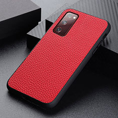 Soft Luxury Leather Snap On Case Cover B05H for Samsung Galaxy S20 FE (2022) 5G Red