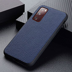 Soft Luxury Leather Snap On Case Cover B05H for Samsung Galaxy S20 FE 4G Blue