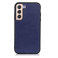 Soft Luxury Leather Snap On Case Cover B05H for Samsung Galaxy S21 5G Blue