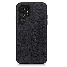 Soft Luxury Leather Snap On Case Cover B05H for Samsung Galaxy S21 Ultra 5G Black