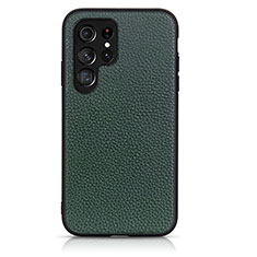 Soft Luxury Leather Snap On Case Cover B05H for Samsung Galaxy S21 Ultra 5G Green