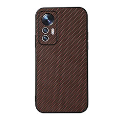 Soft Luxury Leather Snap On Case Cover B05H for Xiaomi Mi 12 5G Brown