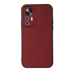 Soft Luxury Leather Snap On Case Cover B05H for Xiaomi Mi 12 5G Red